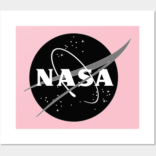 Black Nasa Logo National Aeronautics and Space Administration 2019 Moon Rocket Posters and Art